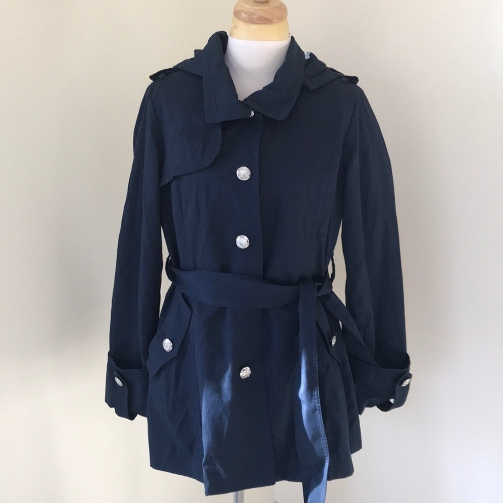 KRISTEN BLAKE Size M navy light hooded jacket